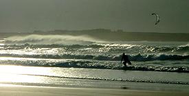 Surfing at Doughmore beach