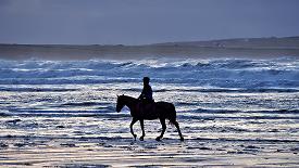 À cheval sur la plage de Doughmore